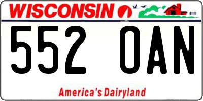 WI license plate 552OAN