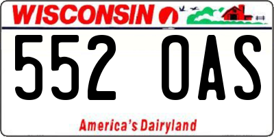 WI license plate 552OAS