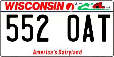 WI license plate 552OAT