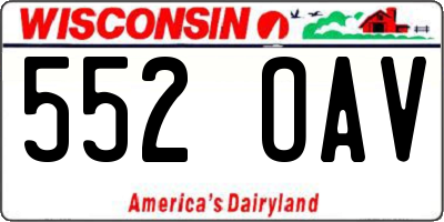 WI license plate 552OAV