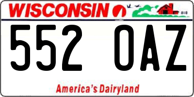 WI license plate 552OAZ