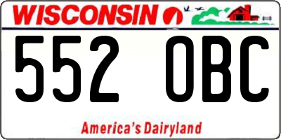 WI license plate 552OBC