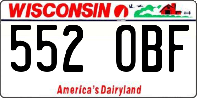 WI license plate 552OBF