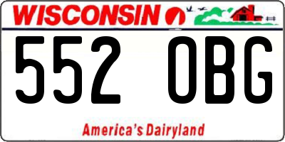 WI license plate 552OBG