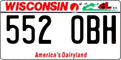 WI license plate 552OBH