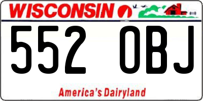 WI license plate 552OBJ