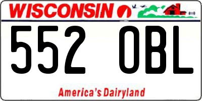WI license plate 552OBL