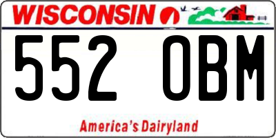 WI license plate 552OBM