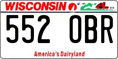 WI license plate 552OBR