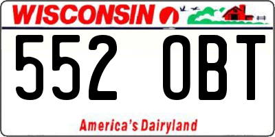 WI license plate 552OBT
