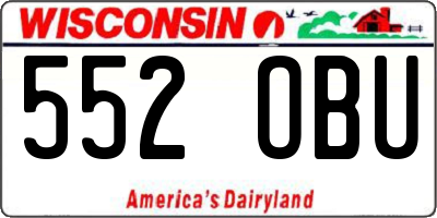 WI license plate 552OBU