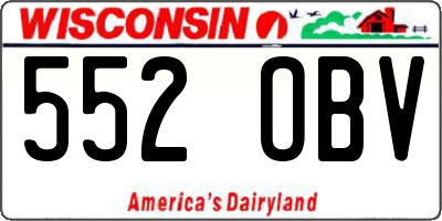 WI license plate 552OBV