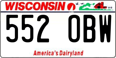 WI license plate 552OBW