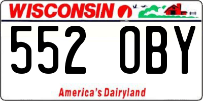 WI license plate 552OBY