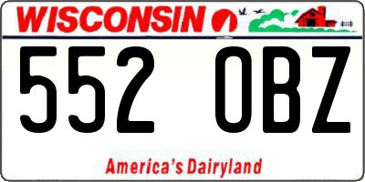 WI license plate 552OBZ