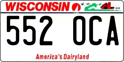 WI license plate 552OCA