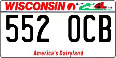 WI license plate 552OCB