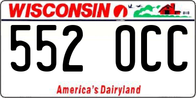 WI license plate 552OCC