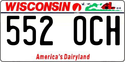 WI license plate 552OCH