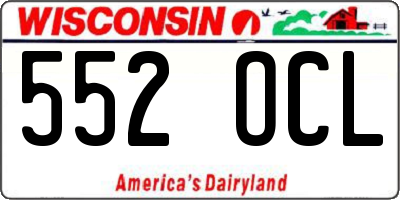 WI license plate 552OCL