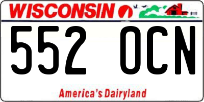 WI license plate 552OCN