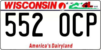 WI license plate 552OCP