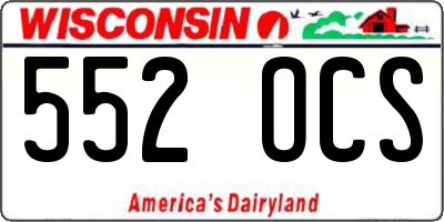 WI license plate 552OCS