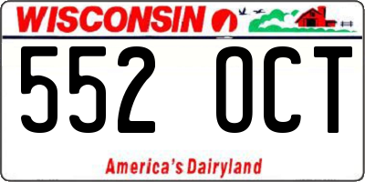 WI license plate 552OCT