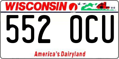 WI license plate 552OCU