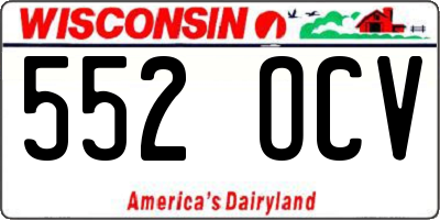 WI license plate 552OCV