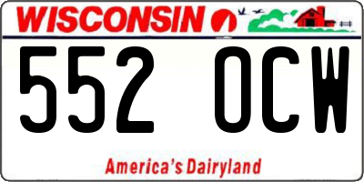 WI license plate 552OCW