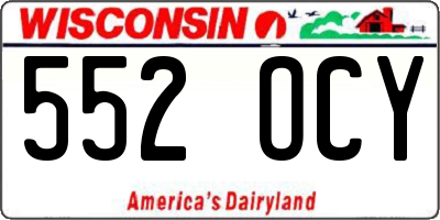 WI license plate 552OCY