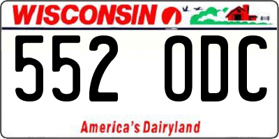 WI license plate 552ODC