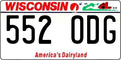 WI license plate 552ODG