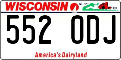 WI license plate 552ODJ