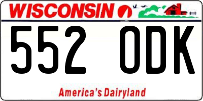 WI license plate 552ODK