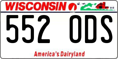 WI license plate 552ODS