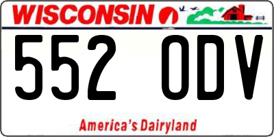 WI license plate 552ODV