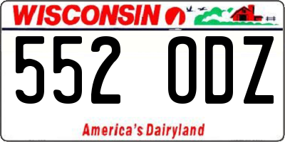 WI license plate 552ODZ