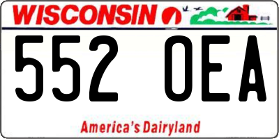 WI license plate 552OEA