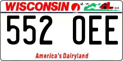 WI license plate 552OEE