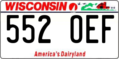 WI license plate 552OEF