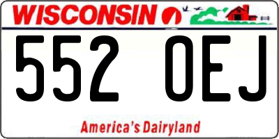 WI license plate 552OEJ
