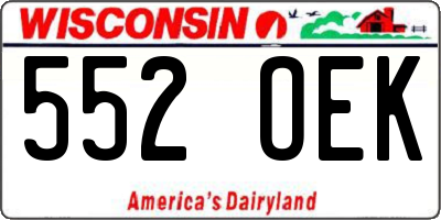 WI license plate 552OEK