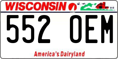 WI license plate 552OEM