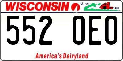 WI license plate 552OEO