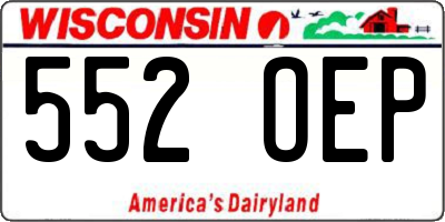 WI license plate 552OEP