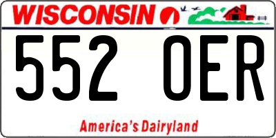 WI license plate 552OER