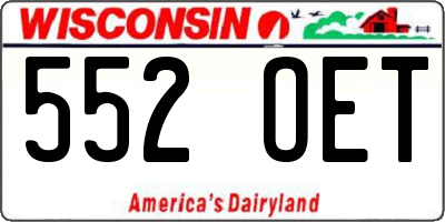 WI license plate 552OET