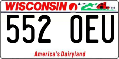 WI license plate 552OEU